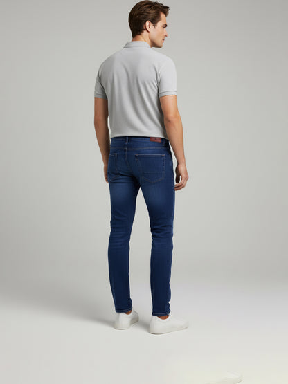 Celio* Men  Blue Solid Bootcut Cotton Jeans