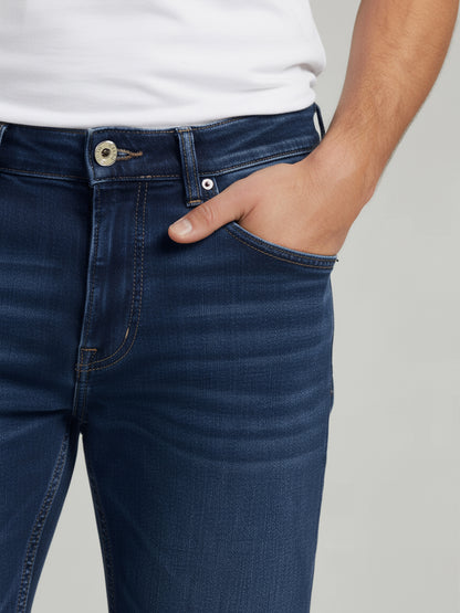 Celio* Men  Blue Solid Bootcut Cotton Jeans