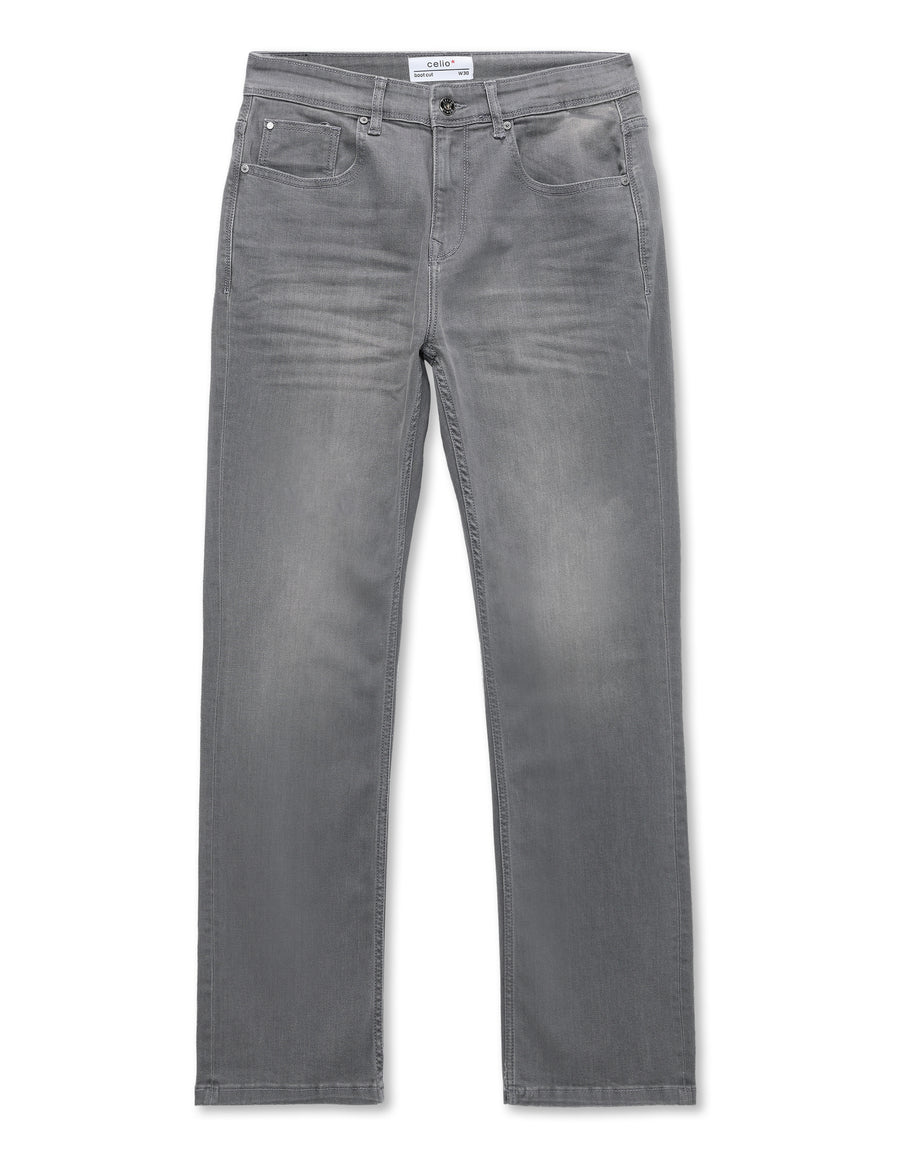 Celio Twill Bootcut Fit Cotton Poly Blend Grey Jeans