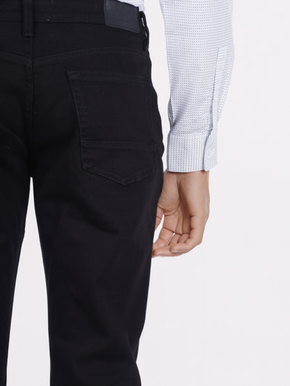 Celio* Men Black Solid Bootcut Fit Cotton Jeans