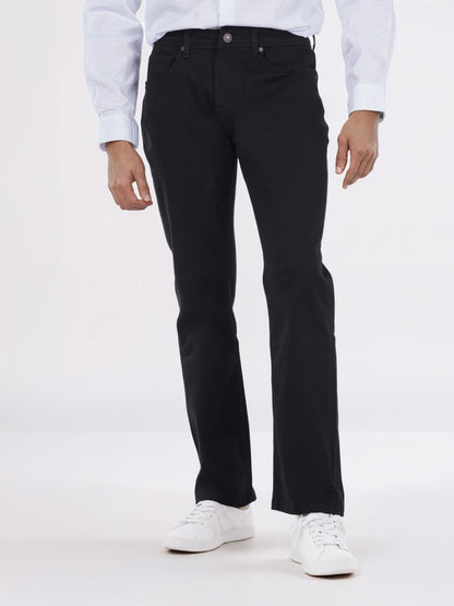 Celio* Men Black Solid Bootcut Fit Cotton Jeans
