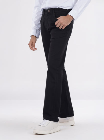 Celio* Men Black Solid Bootcut Fit Cotton Jeans