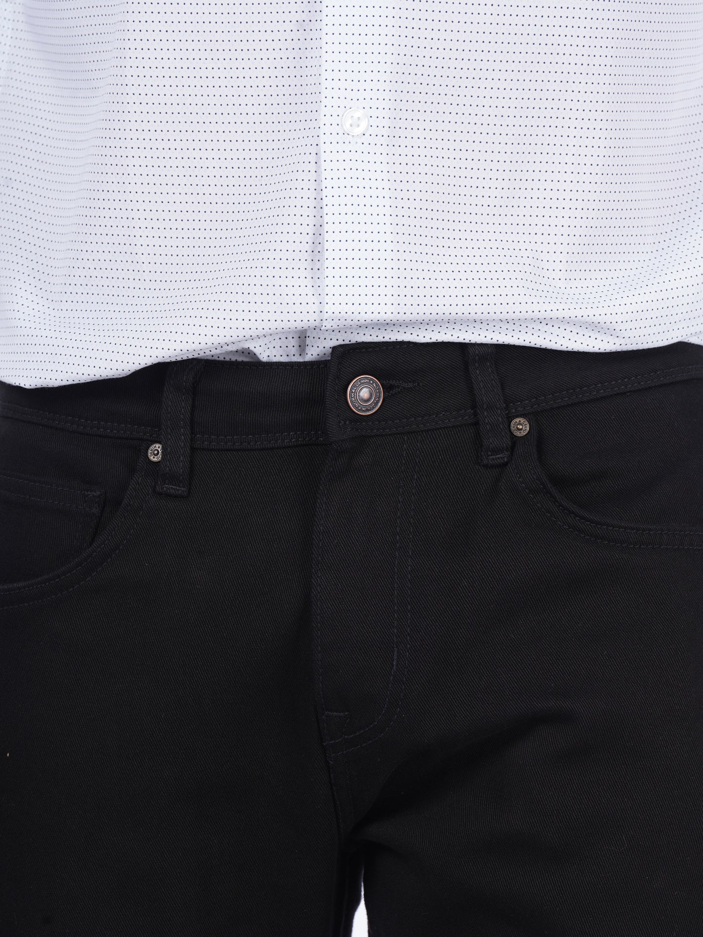 Celio* Men Black Solid Bootcut Fit Cotton Jeans