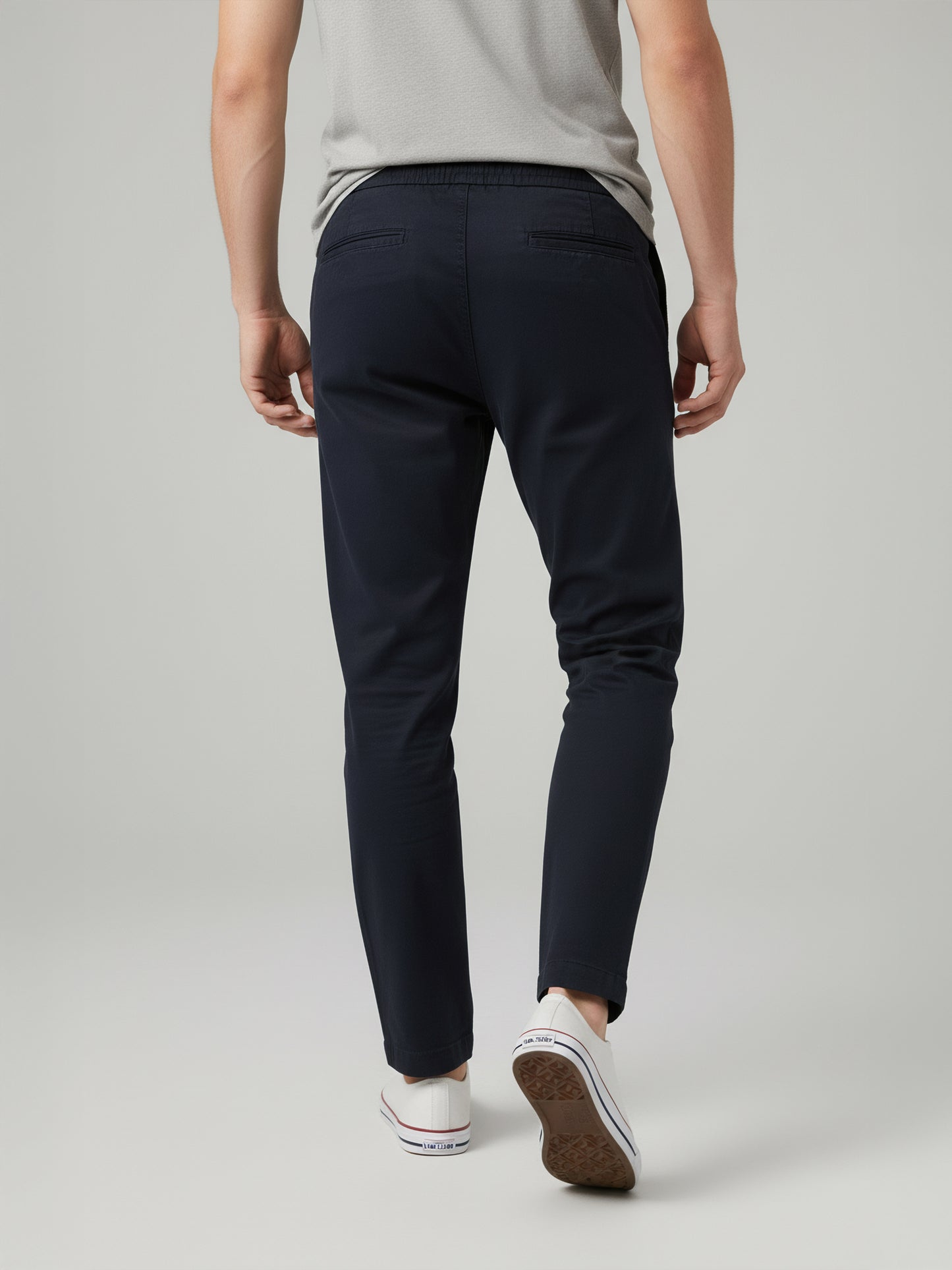 Celio* Men Black Solid Jogger Fit Cotton-Tencel-Blend Trousers