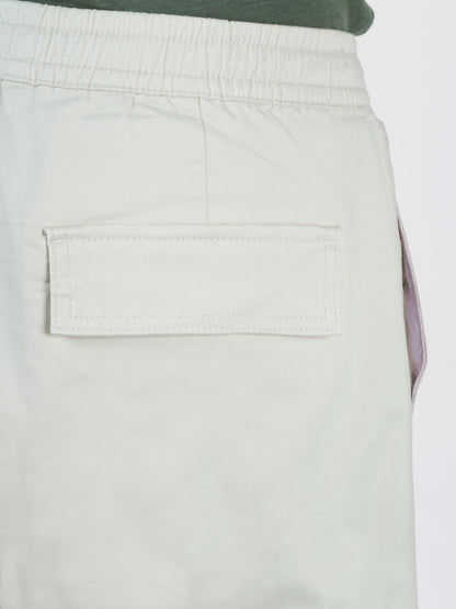 Celio Men White Solid Straight Fit Cotton Trousers
