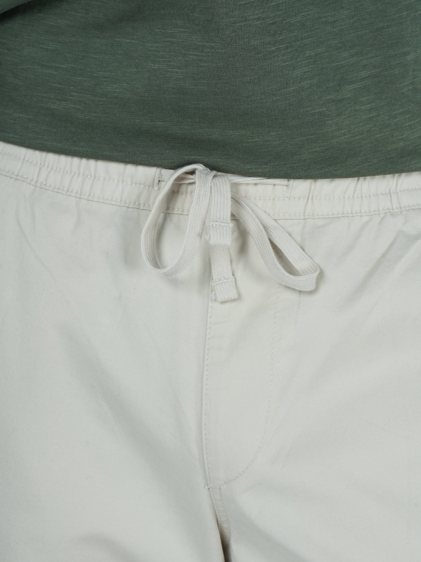 Celio Men White Solid Straight Fit Cotton Trousers