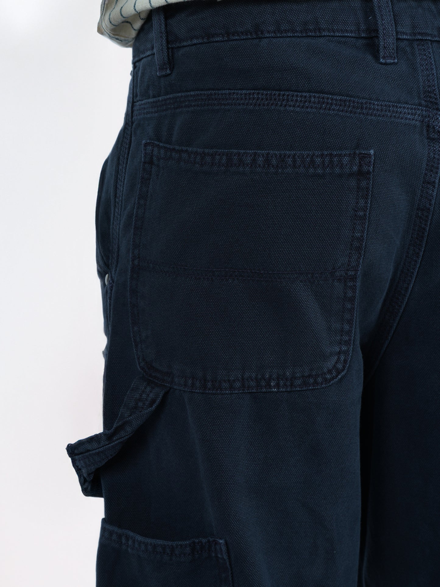 Celio* Men Blue Solid Baggy Fit Cotton Trousers