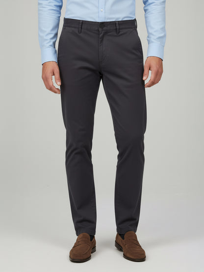 Celio* Men Grey Solid Straight Fit Cotton Trousers