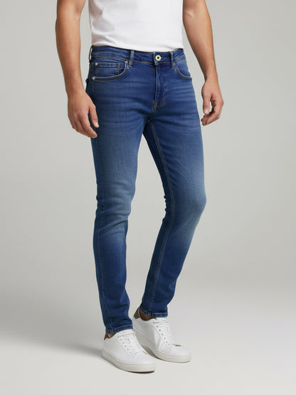 Celio* Men Blue Solid Slim Fit Cotton Jeans