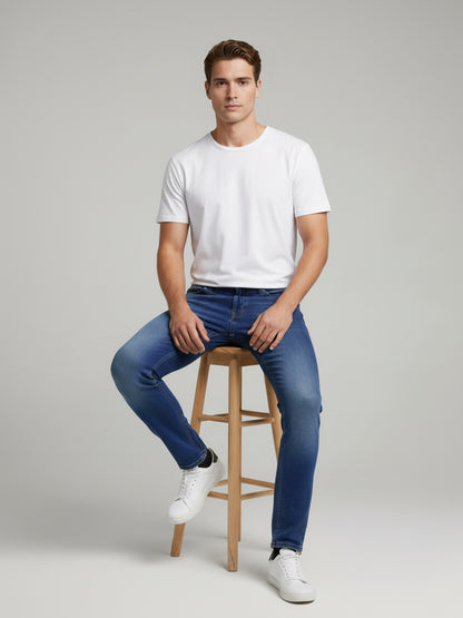 Celio* Men Blue Solid Slim Fit Cotton Jeans