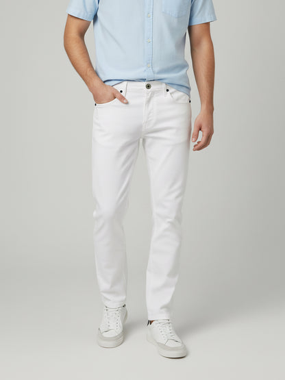 Celio* Men White Solid Straight Slim Cotton Jeans