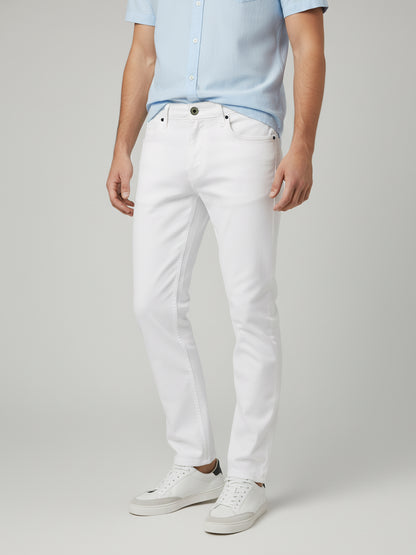Celio* Men White Solid Straight Slim Cotton Jeans