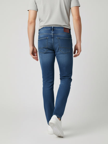 Celio Men Blue Solid Slim Fit Cotton-Blend Jeans