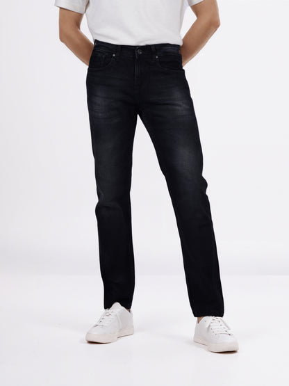 Celio* Men Black Solid Straight Fit Cotton Jeans
