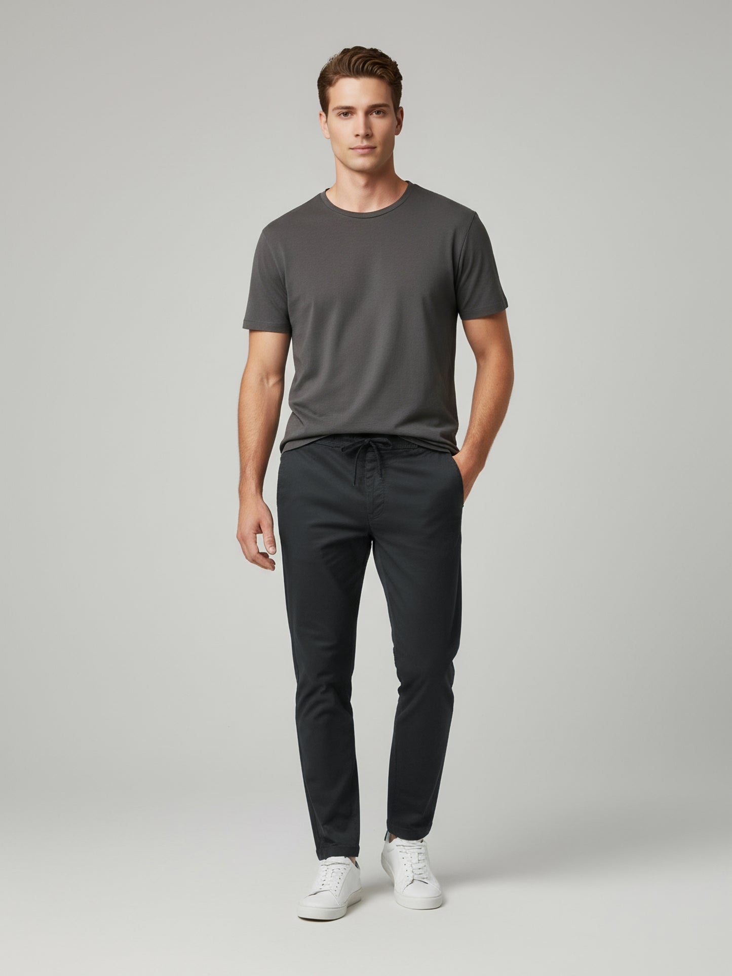 Celio Men Grey Solid Slim Fit Cotton Jeans