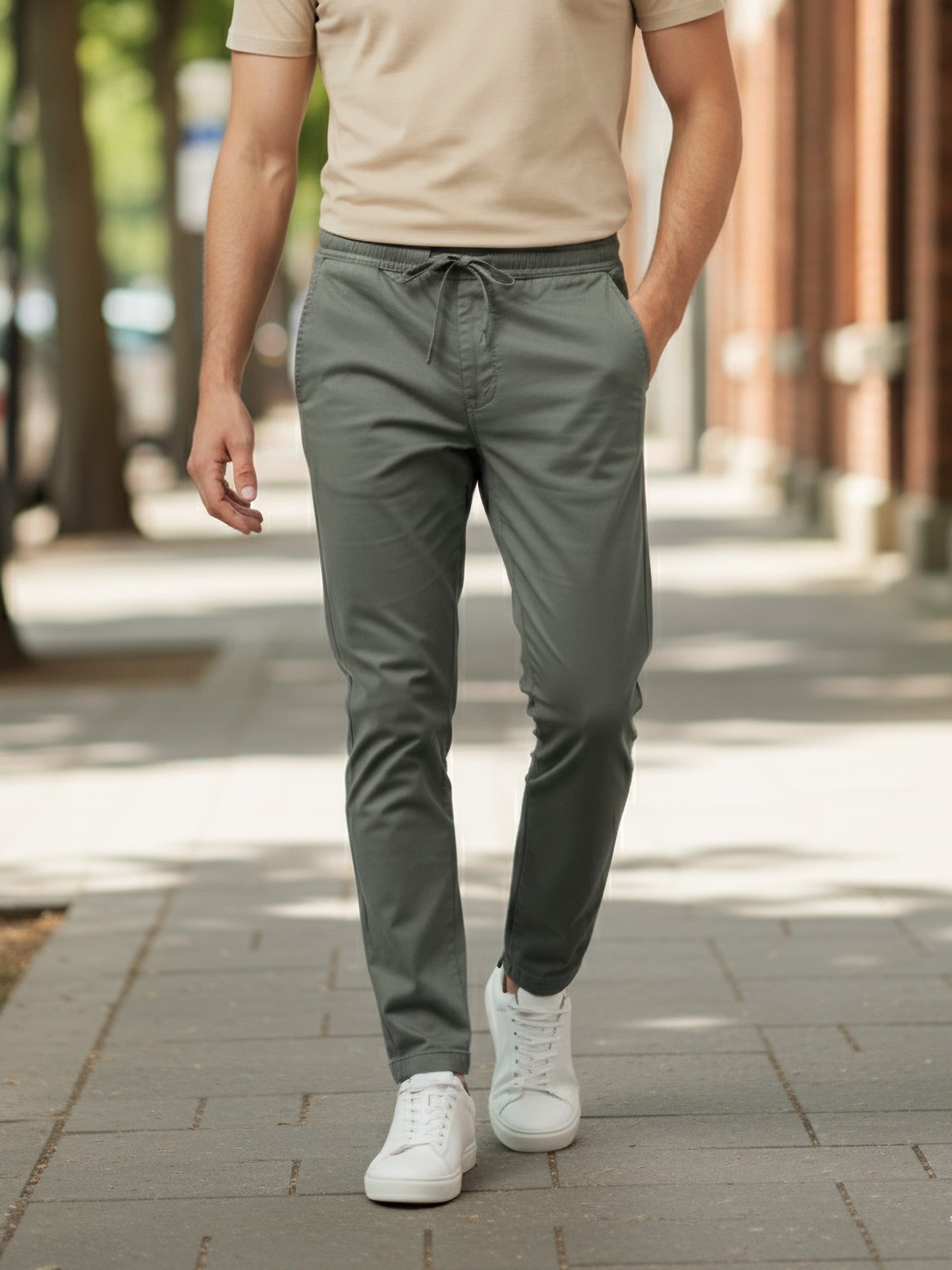 Celio* Men Green Solid Slim Fit Cotton Jeans