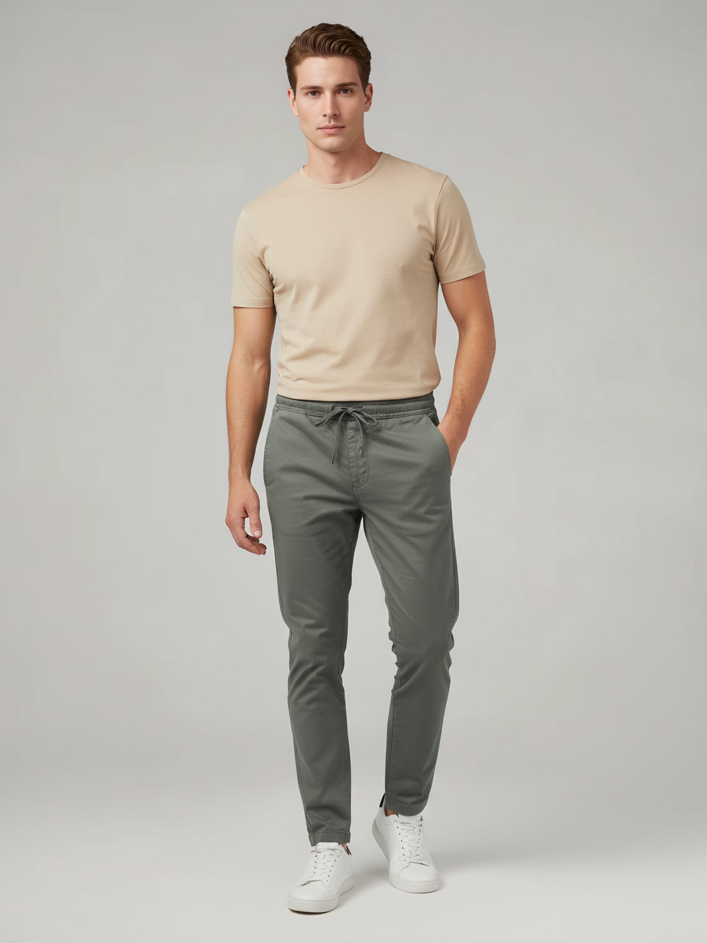 Celio* Men Green Solid Slim Fit Cotton Jeans