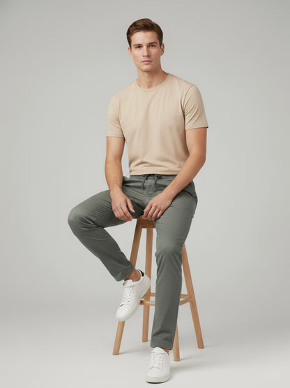 Celio* Men Green Solid Slim Fit Cotton Jeans