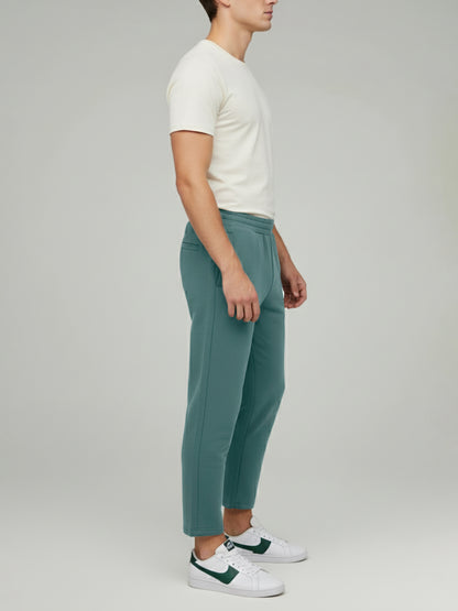 Celio* Men Green Solid Oversize Cotton Trousers