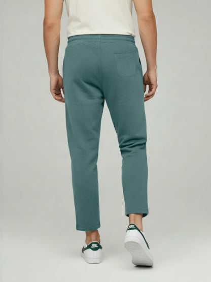 Celio* Men Green Solid Oversize Cotton Trousers