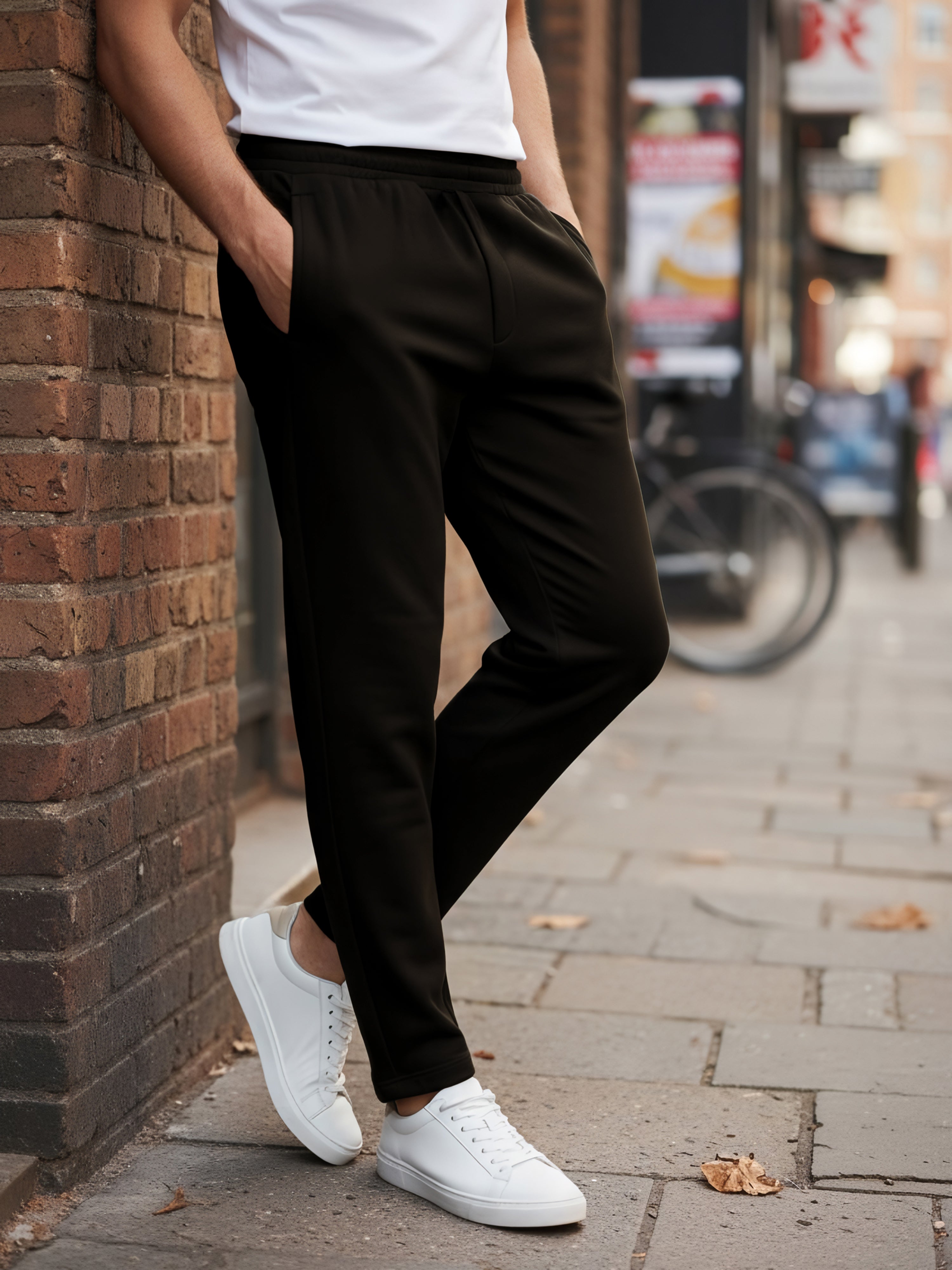 Celio Men Black Solid Oversize Cotton Trousers