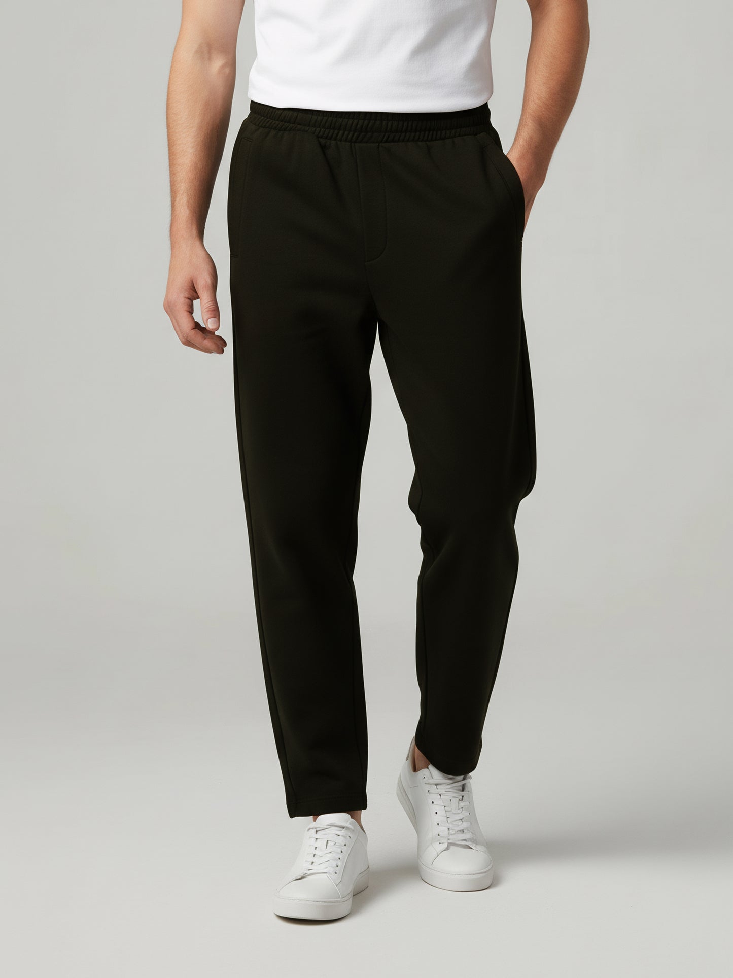 Celio* Men Black Solid Oversize Cotton Trousers