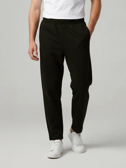 Celio* Men Black Solid Oversize Cotton Trousers