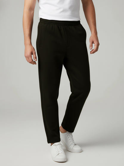 Celio* Men Black Solid Oversize Cotton Trousers