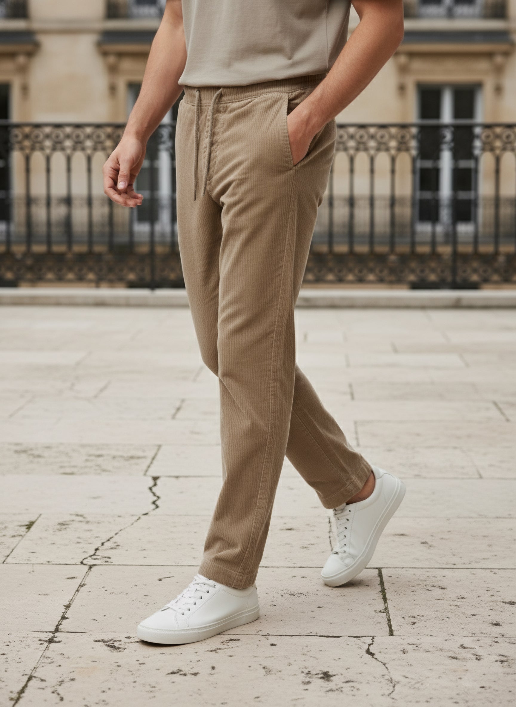 Celio* Men Brown Solid Loose Fit Cotton Trousers