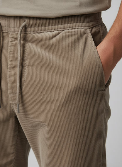 Celio* Men Brown Solid Loose Fit Cotton Trousers