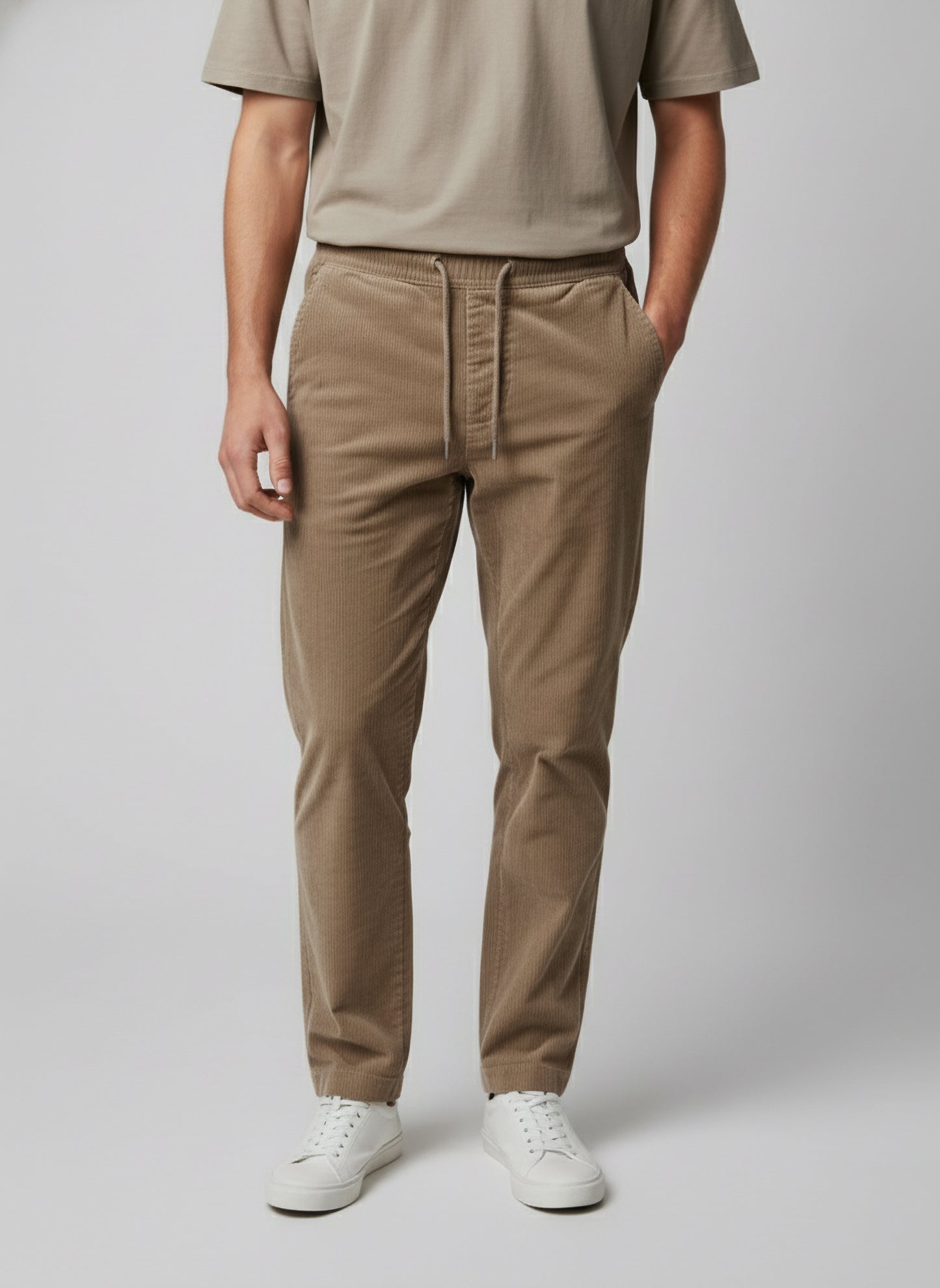 Celio* Men Brown Solid Loose Fit Cotton Trousers
