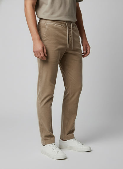 Celio* Men Brown Solid Loose Fit Cotton Trousers