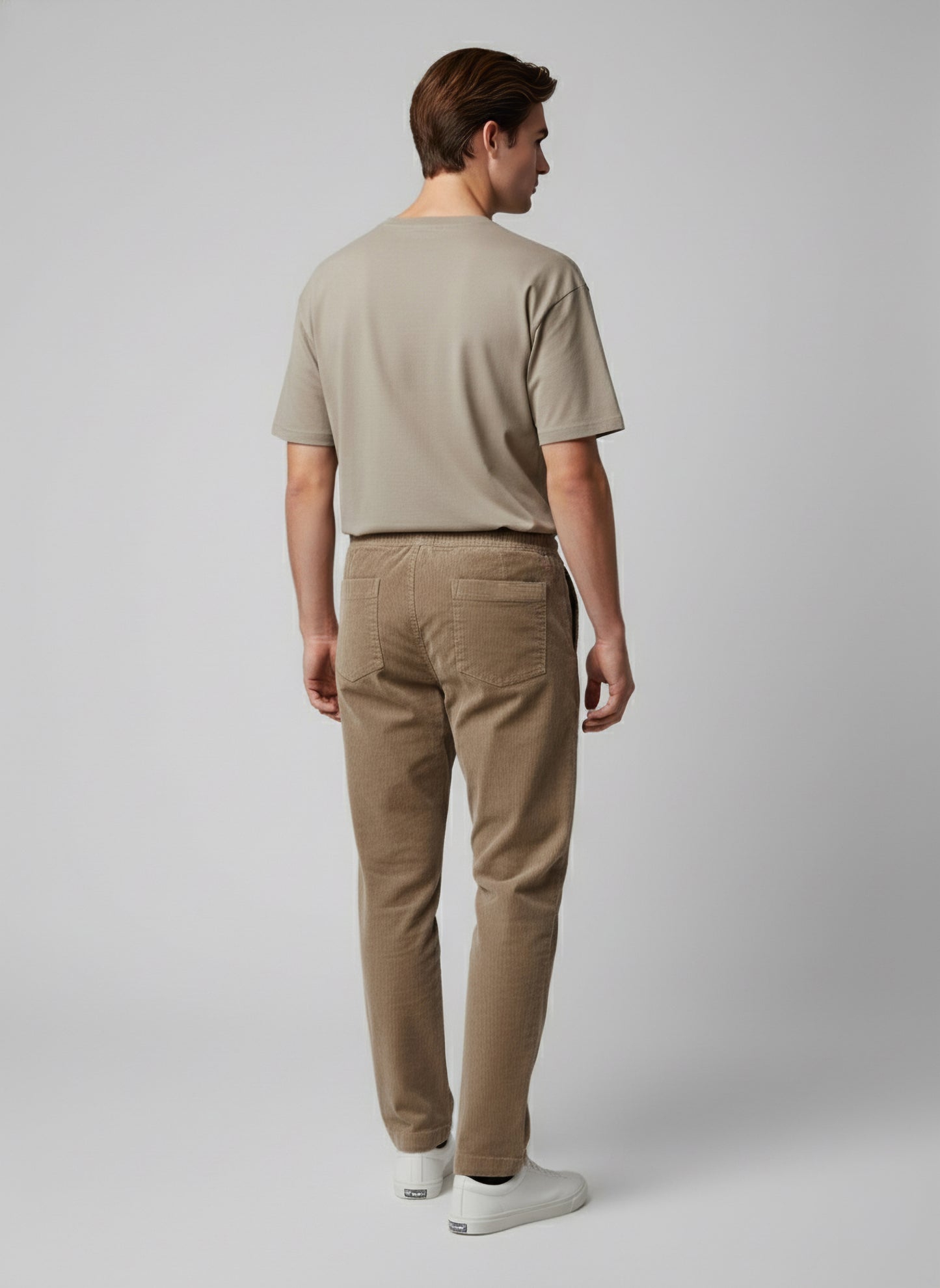 Celio* Men Brown Solid Loose Fit Cotton Trousers