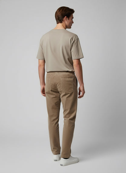 Celio* Men Brown Solid Loose Fit Cotton Trousers