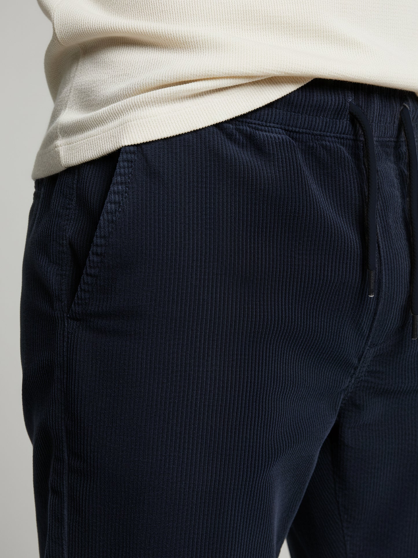 Celio* Men Blue Solid Loose Fit Cotton Trousers