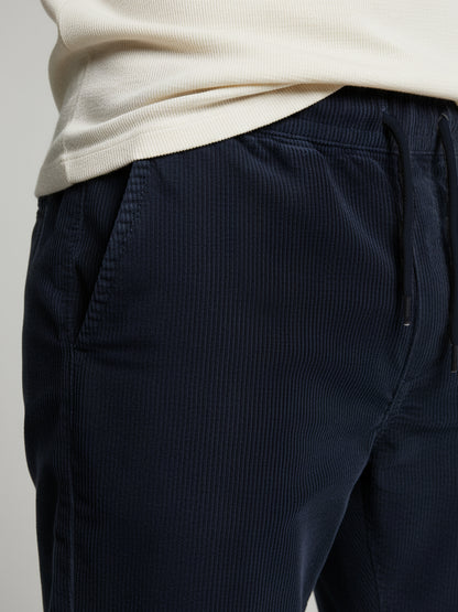 Celio* Men Blue Solid Loose Fit Cotton Trousers