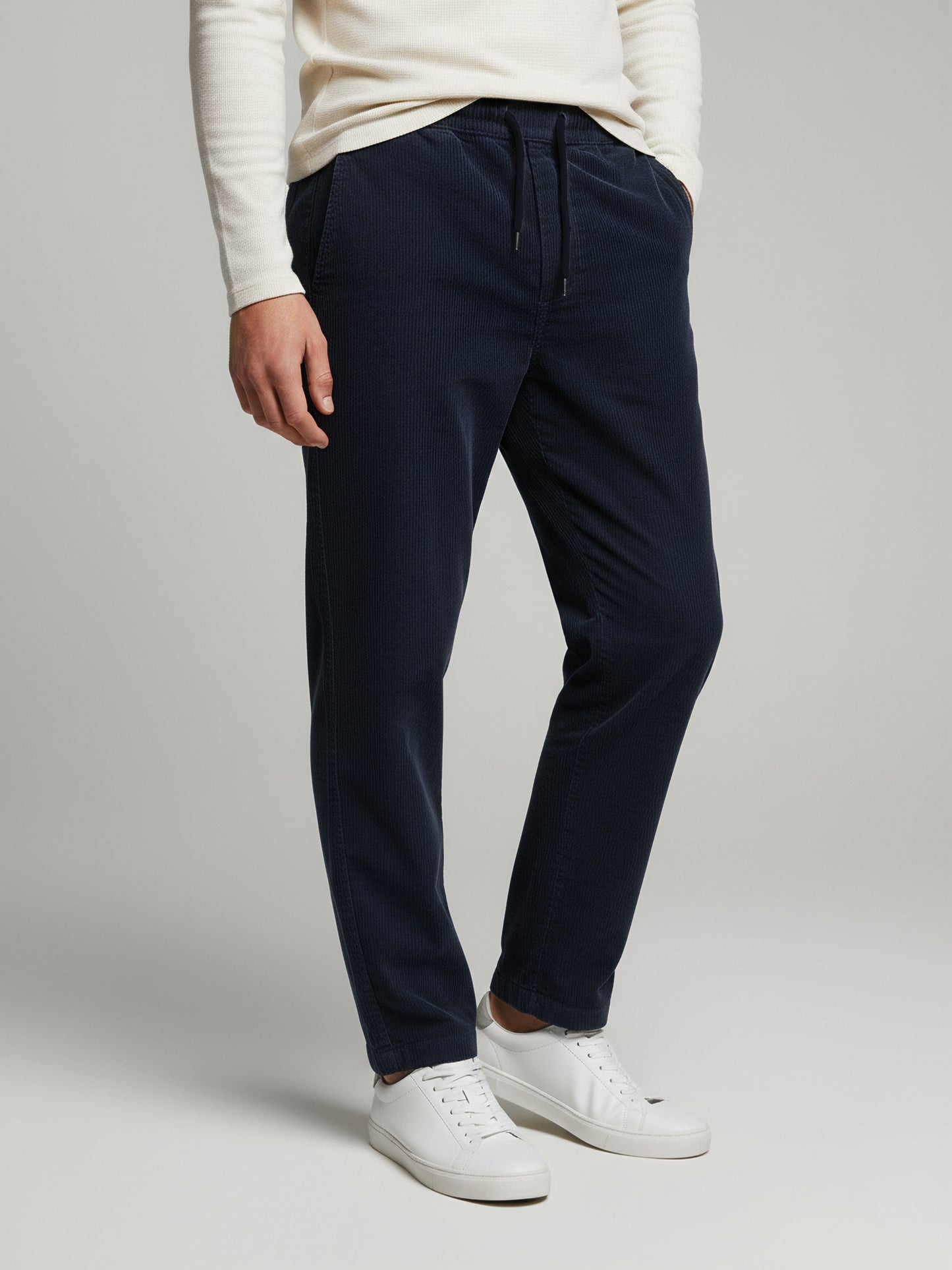 Celio* Men Blue Solid Loose Fit Cotton Trousers