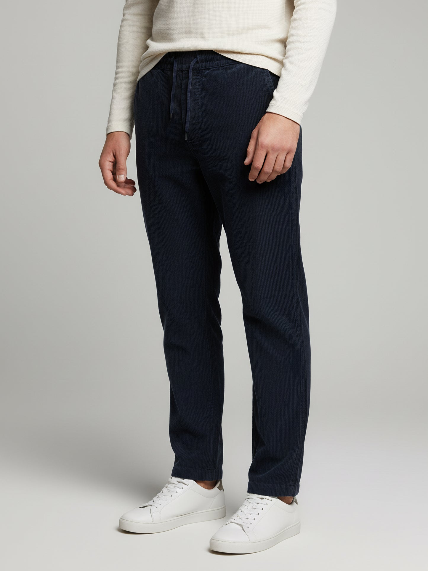 Celio* Men Blue Solid Loose Fit Cotton Trousers