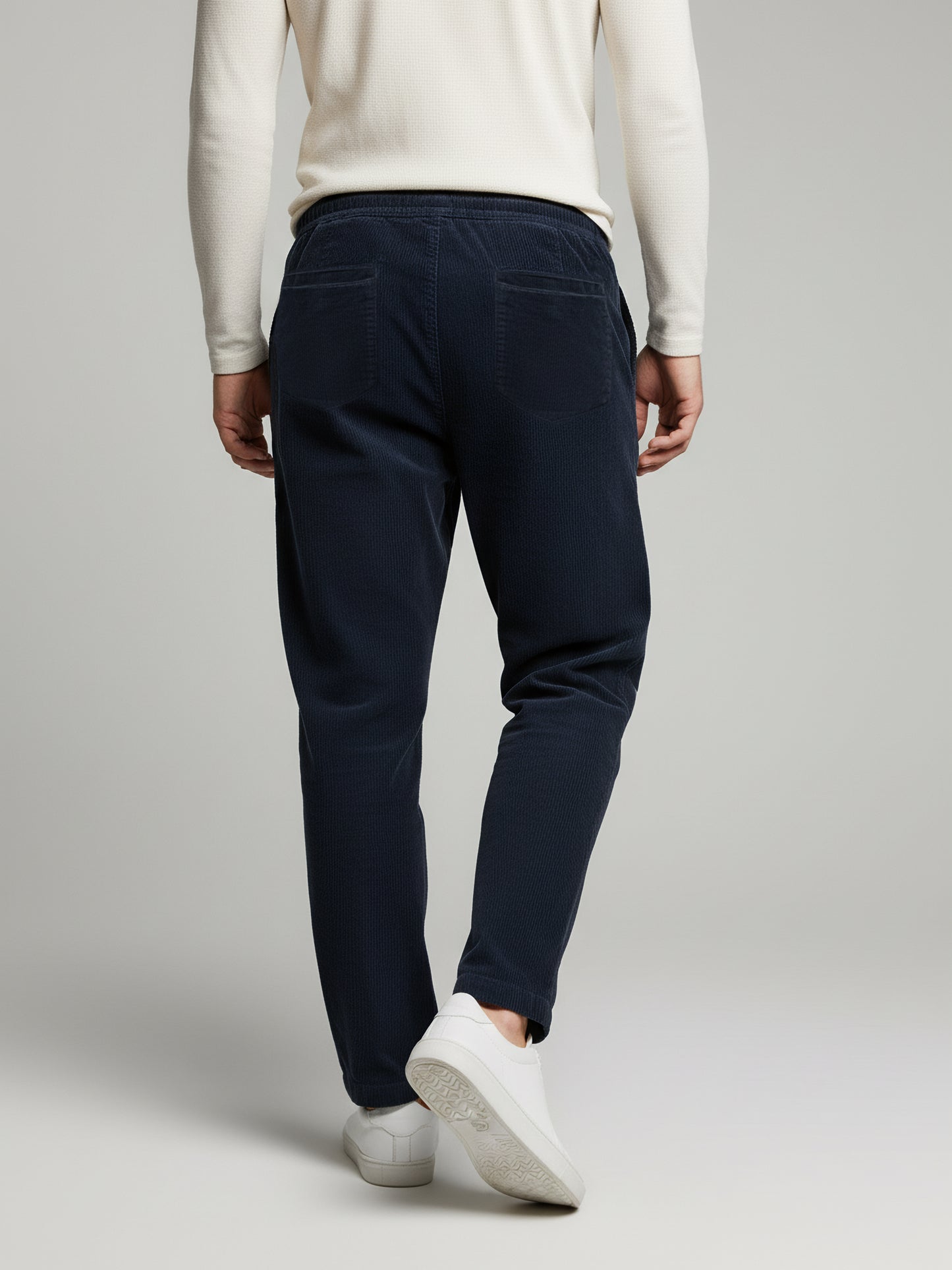 Celio* Men Blue Solid Loose Fit Cotton Trousers