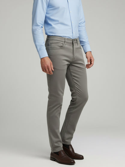 Celio* Men Beige Solid Slim Fit Cotton Trousers