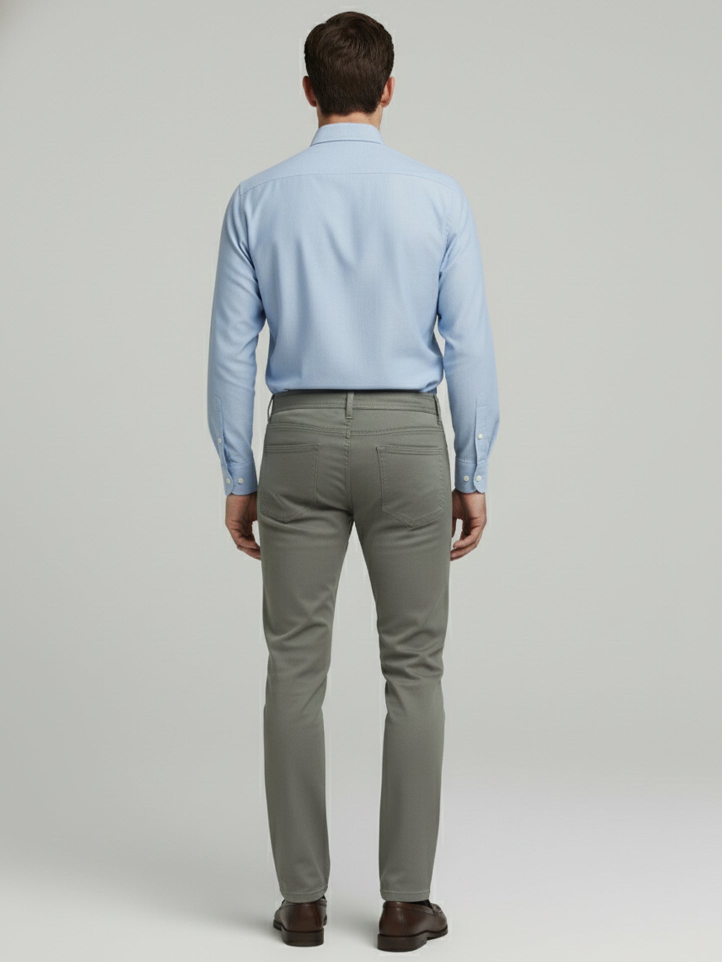 Celio* Men Beige Solid Slim Fit Cotton Trousers