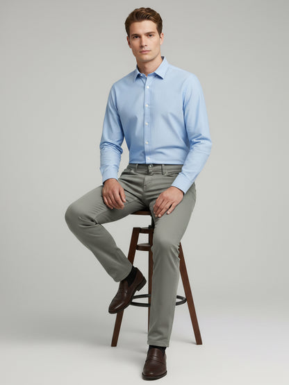 Celio* Men Beige Solid Slim Fit Cotton Trousers