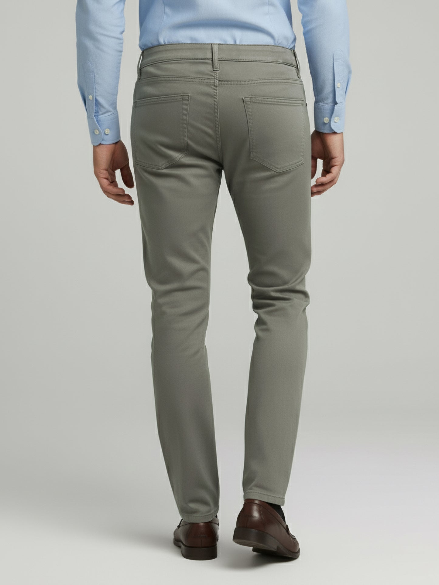 Celio* Men Beige Solid Slim Fit Cotton Trousers