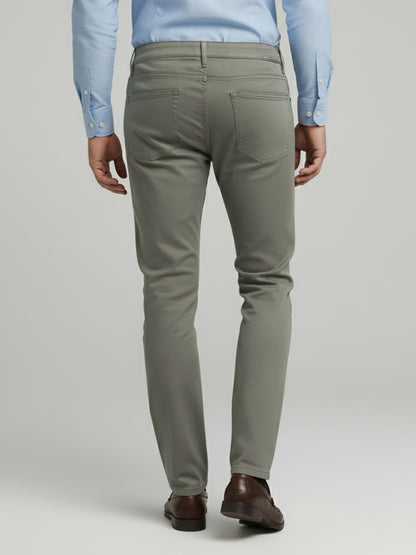 Celio* Men Beige Solid Slim Fit Cotton Trousers