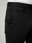 Celio* Polyester Black Men Solid Regular Fit Trousers
