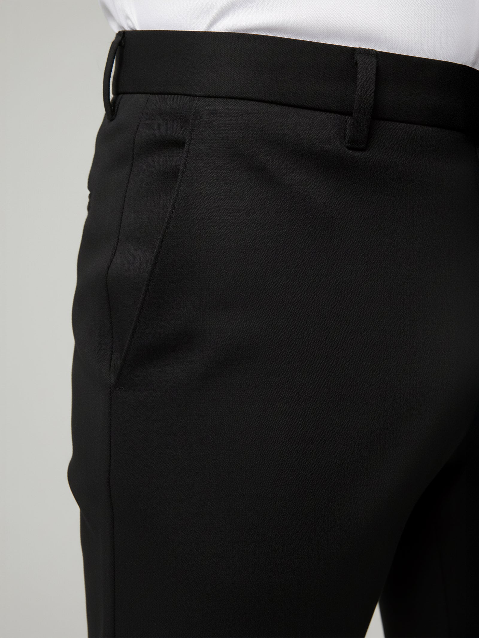 Celio* Polyester Black Men Solid Regular Fit Trousers