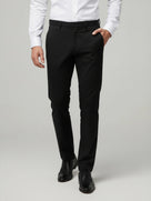 Celio* Polyester Black Men Solid Regular Fit Trousers