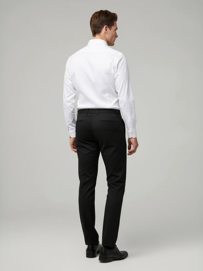 Celio* Men Black Solid Regular Fit Polyester Trousers