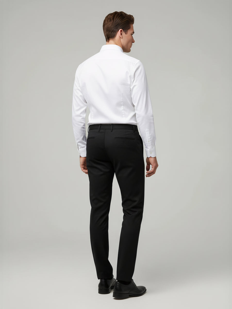 Celio* Polyester Black Men Solid Regular Fit Trousers