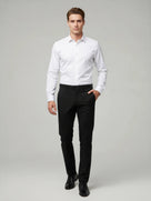 Celio* Polyester Black Men Solid Regular Fit Trousers